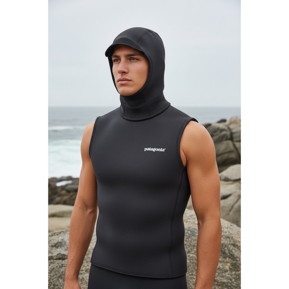 Patagonia Other - Patagonia Yulex Water Heater Hooded Vest Style 88512 Black Unisex Size Small